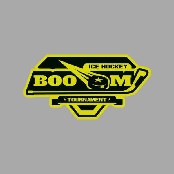 Boom Ice Hockey Tournament logo template Thumbnail