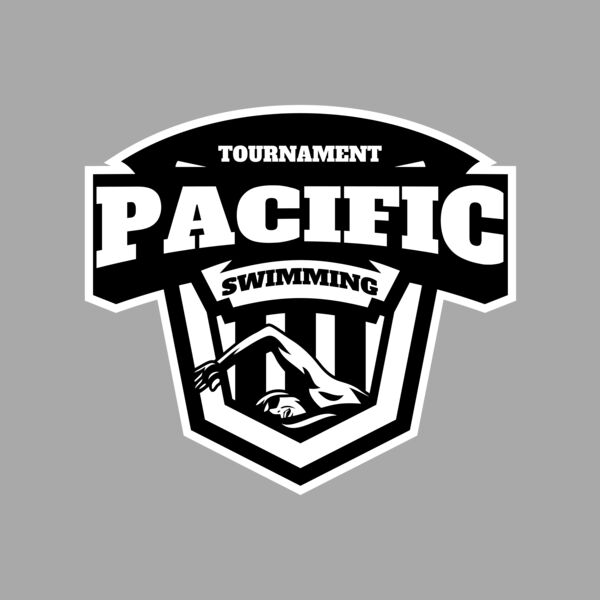 Pacific Swimming Tournament logo template Thumbnail