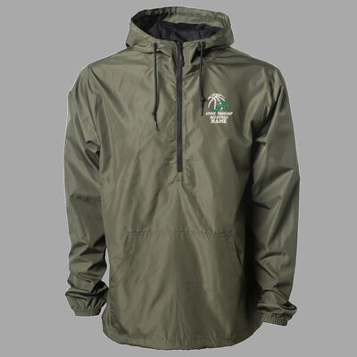 Upper Basketball Embroidered Jacket - Unisex Lightweight Quarter-Zip Windbreaker Pullover Jacket Thumbnail