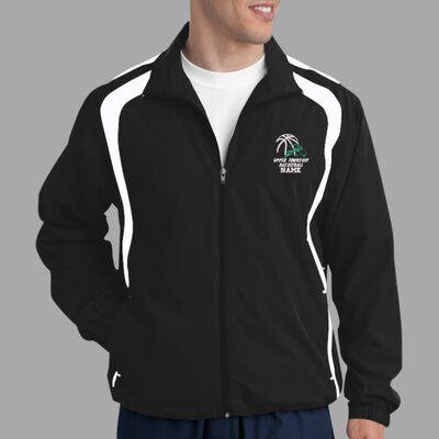 Upper Basketball Embroidered Jacket - Colorblock Raglan Jacket Thumbnail