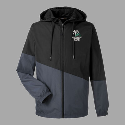 Upper Basketball Embroidered Jacket - Unisex Techno Lite Colorblock Windbreaker Thumbnail